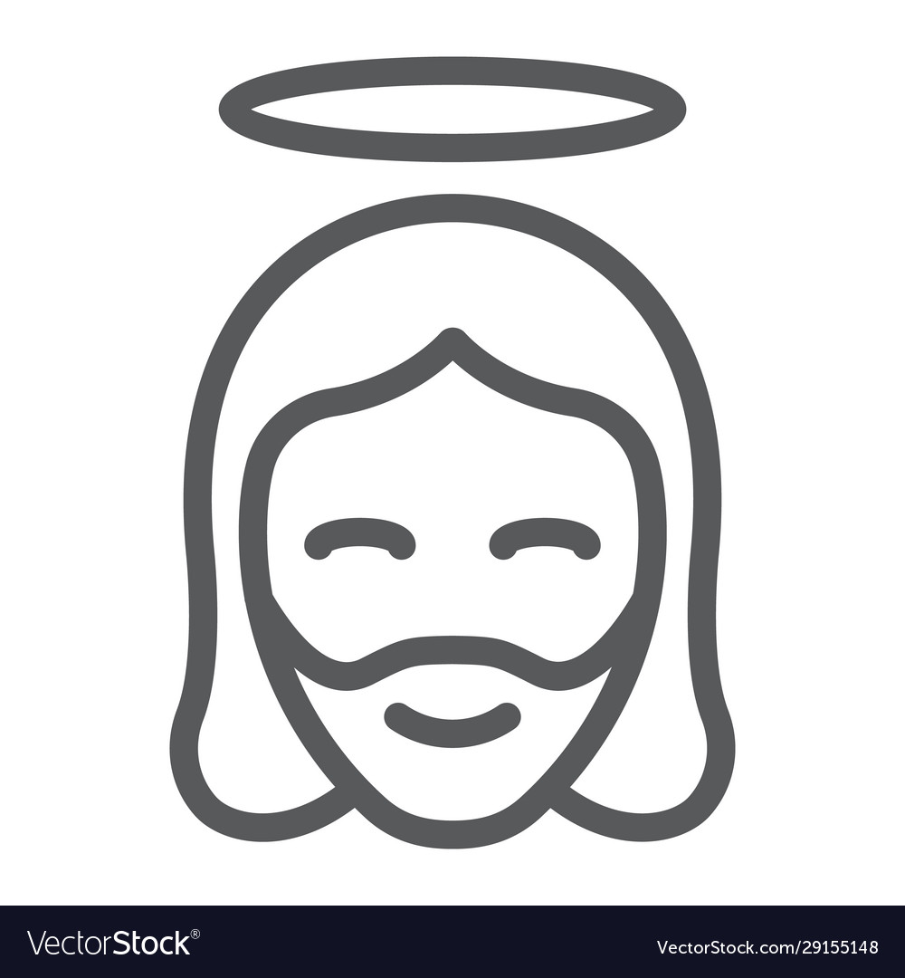 Jesus christ man line icon religion and prayer Vector Image