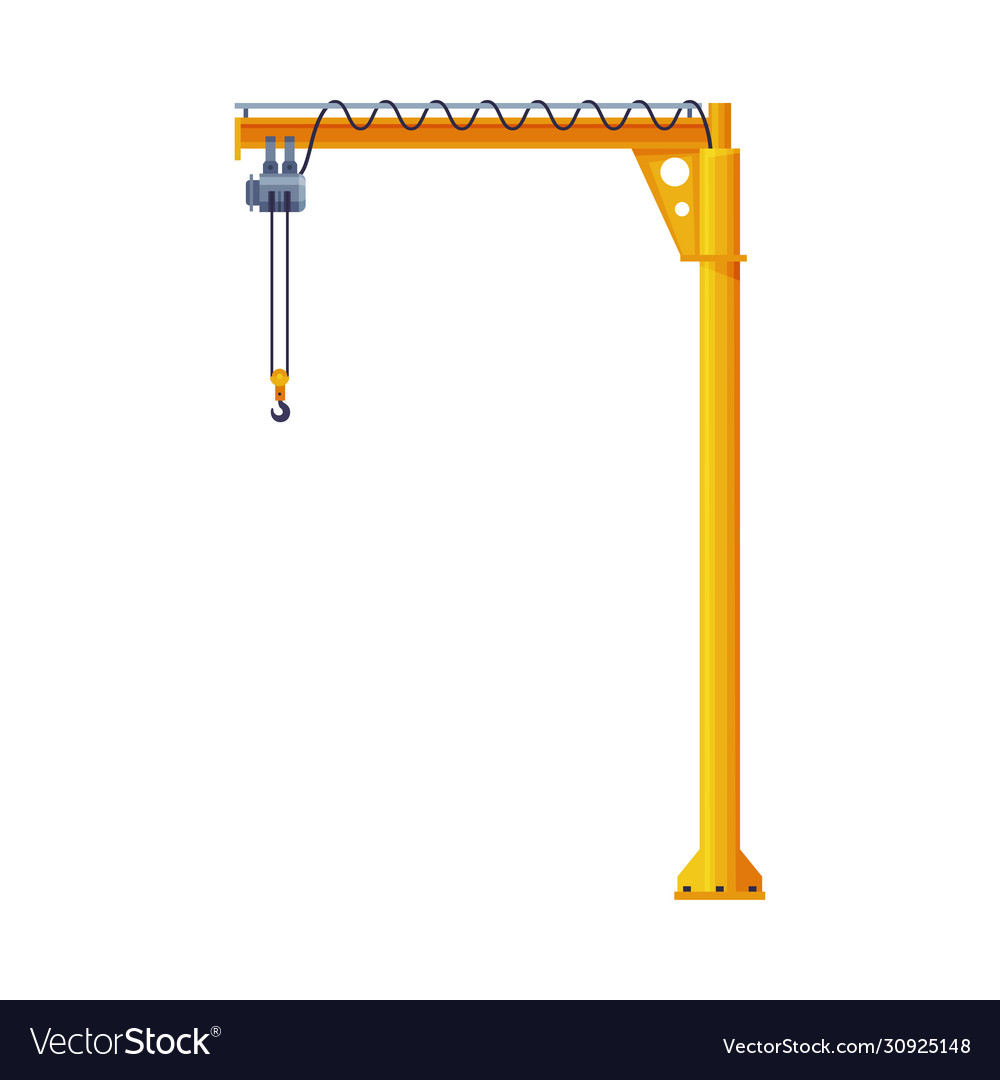 Jib Kran gelb erhöhen Fracht oder Bau vector image Jib Kran gelb erhöhen Fracht oder Bau
