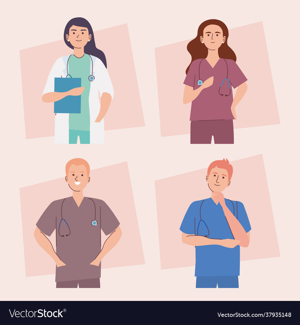 Medical staff characters Royalty Free Vector Image