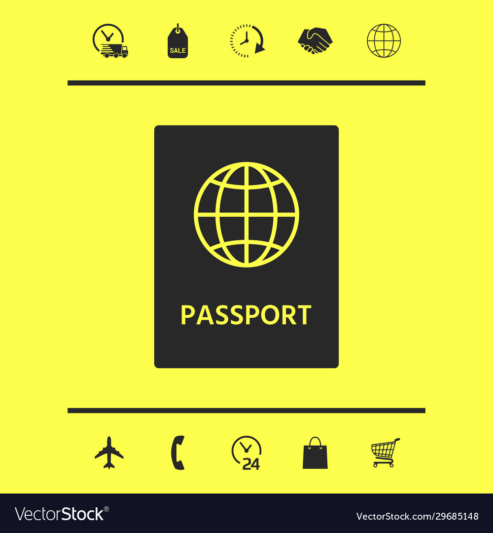 Passport icon symbol graphic elements