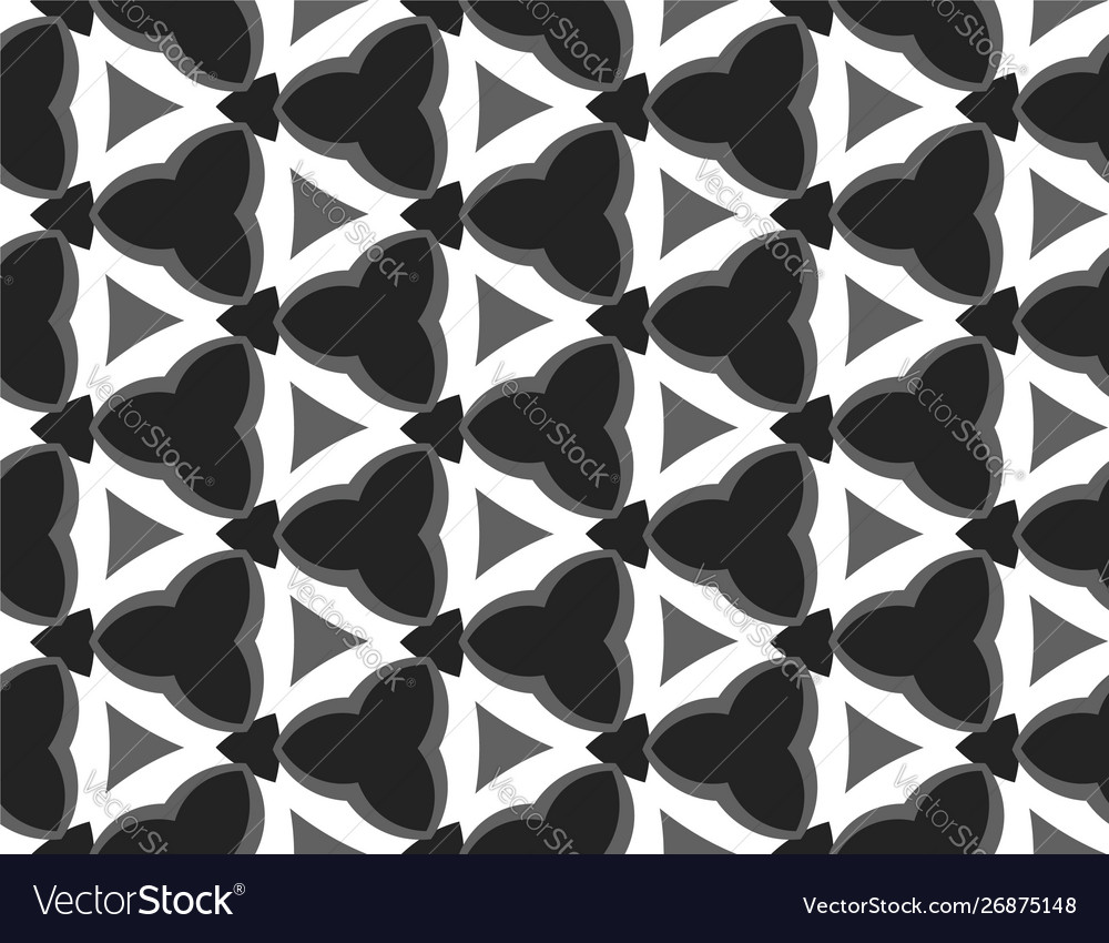 Seamless Geometric Pattern In Black Grey White Vector Image