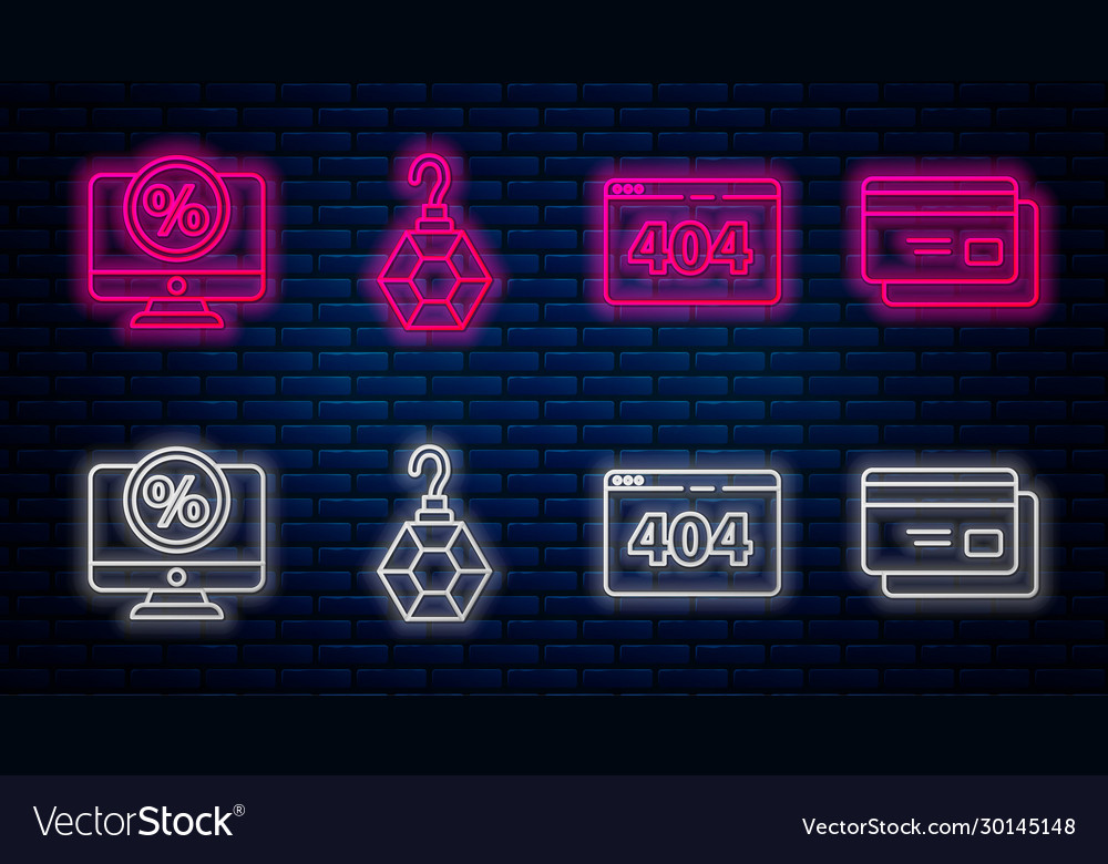 Set line earring page with a 404 error percent vector image Set line earring page with a 404 error percent