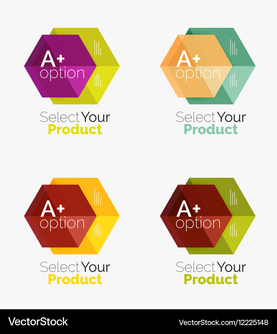 Set of abstract option navigation templates Vector Image