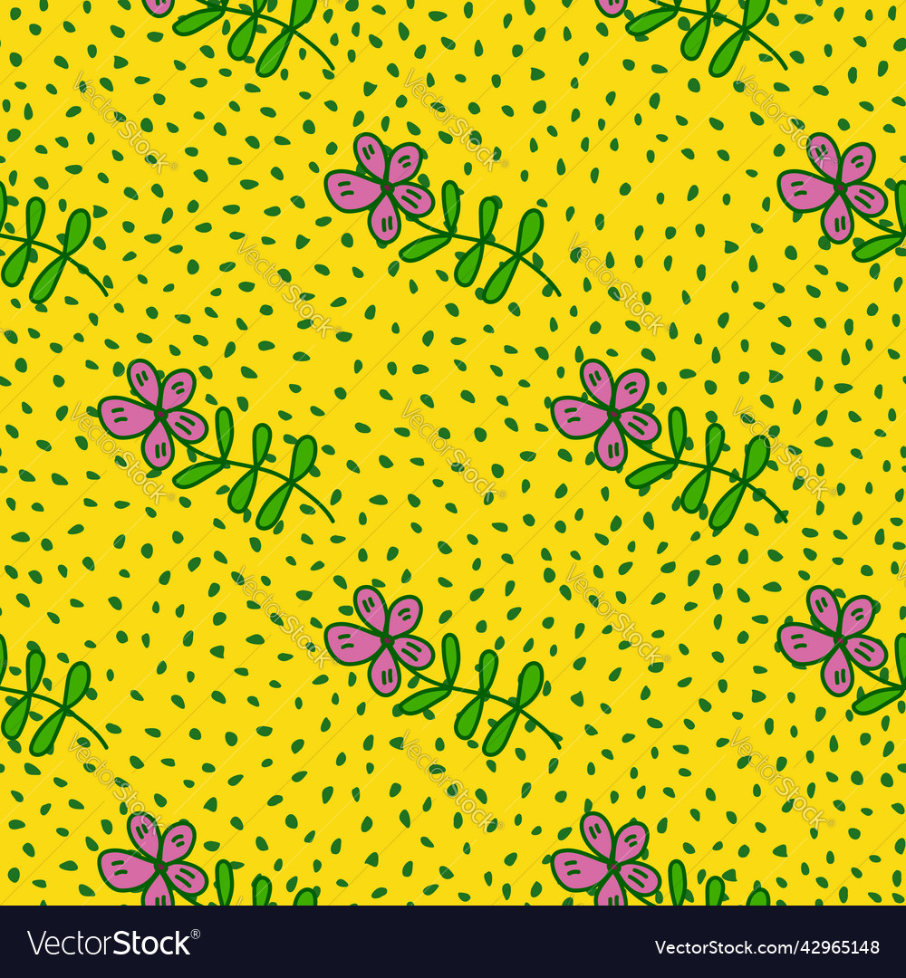 Simple outline flower seamless pattern floral vector image Simple outline flower seamless pattern floral