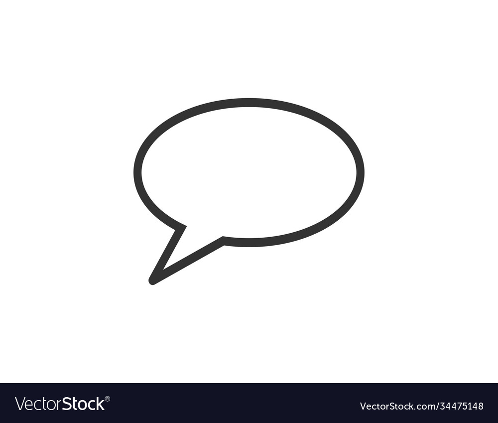 Speech bubble message outline dialogue label vector image Speech bubble message outline dialogue label
