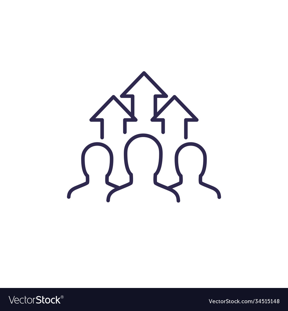 Team growth and development icon on white