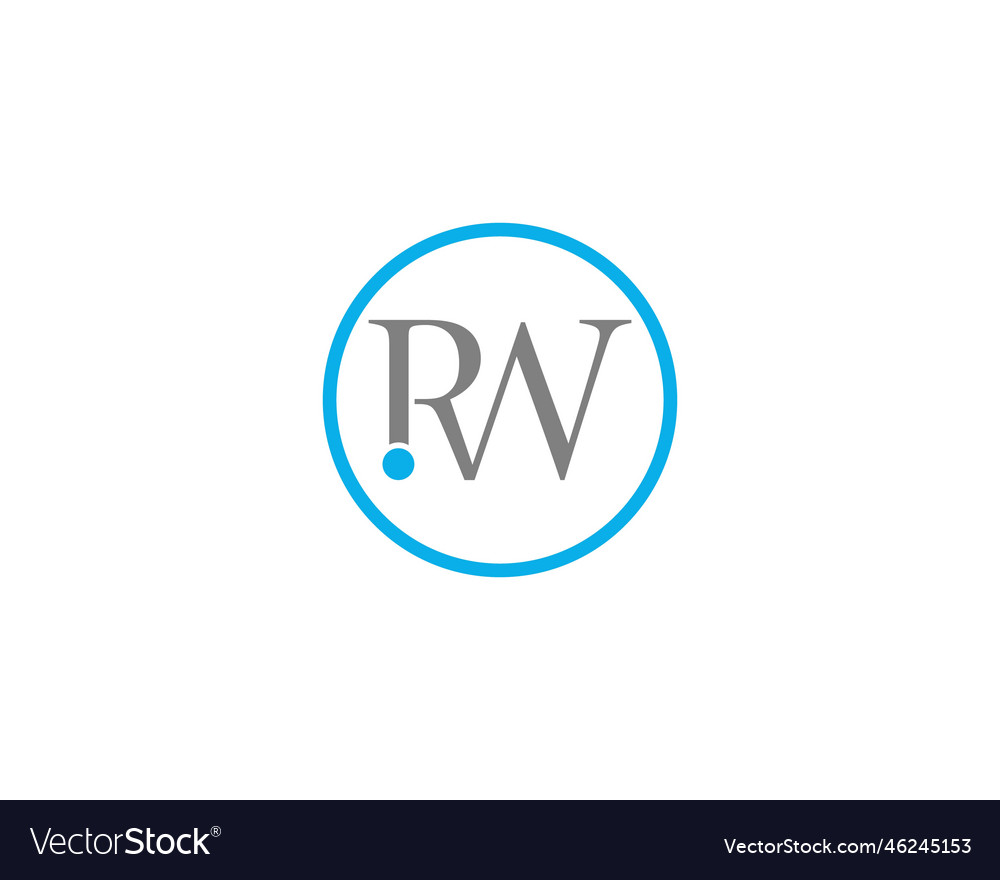 Abstract letter rw unique logo design concept