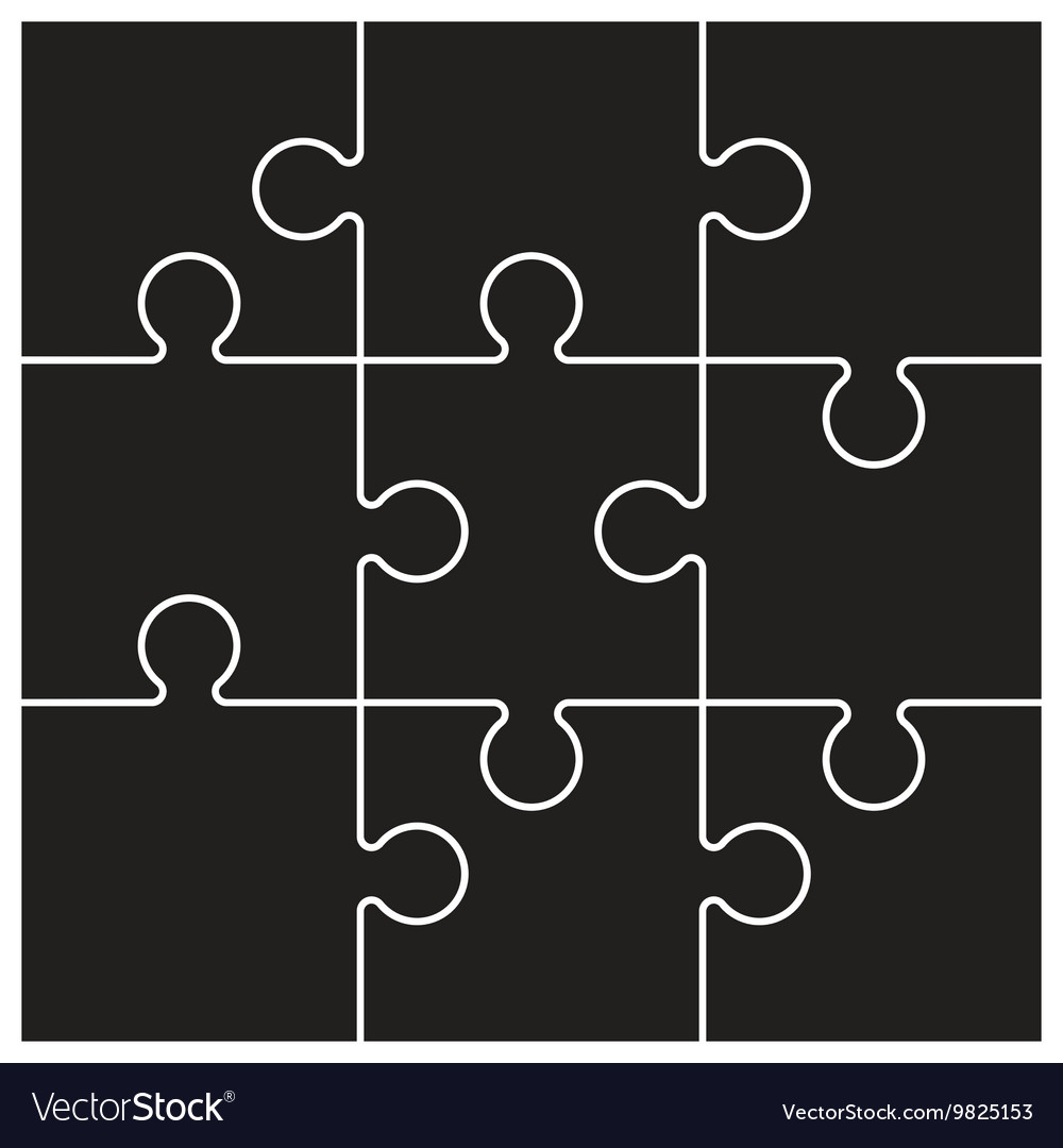 Black jigsaw pieces Royalty Free Vector Image - VectorStock