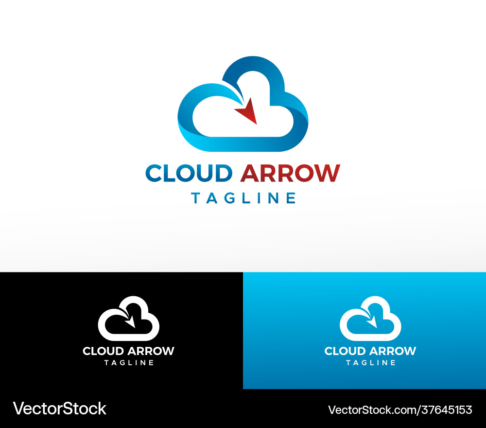 Cloud arrow logo creative app Royalty Free Vector Image