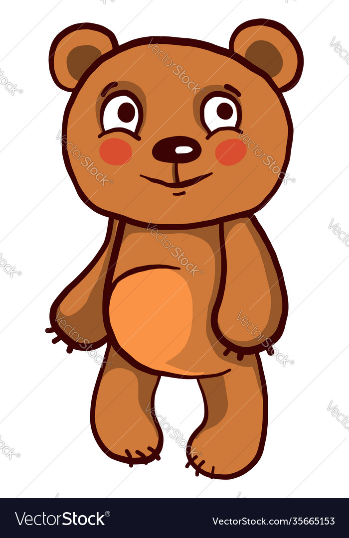 Cute brown teddy bear on a white background Vector Image