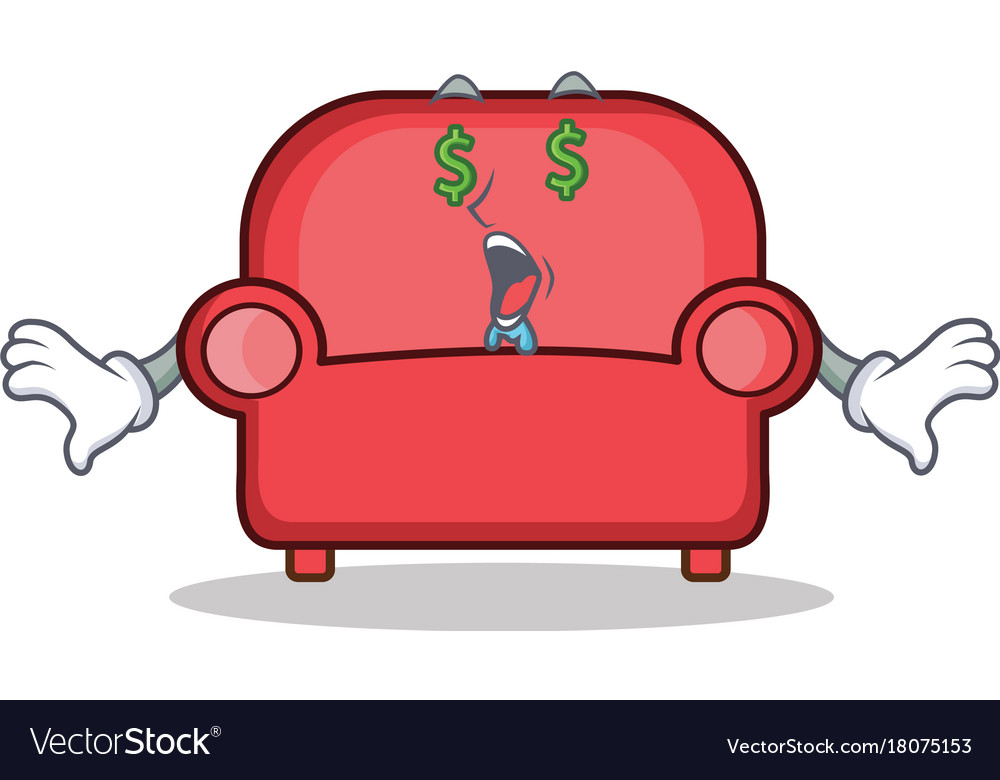 Money eye red sofa character cartoon