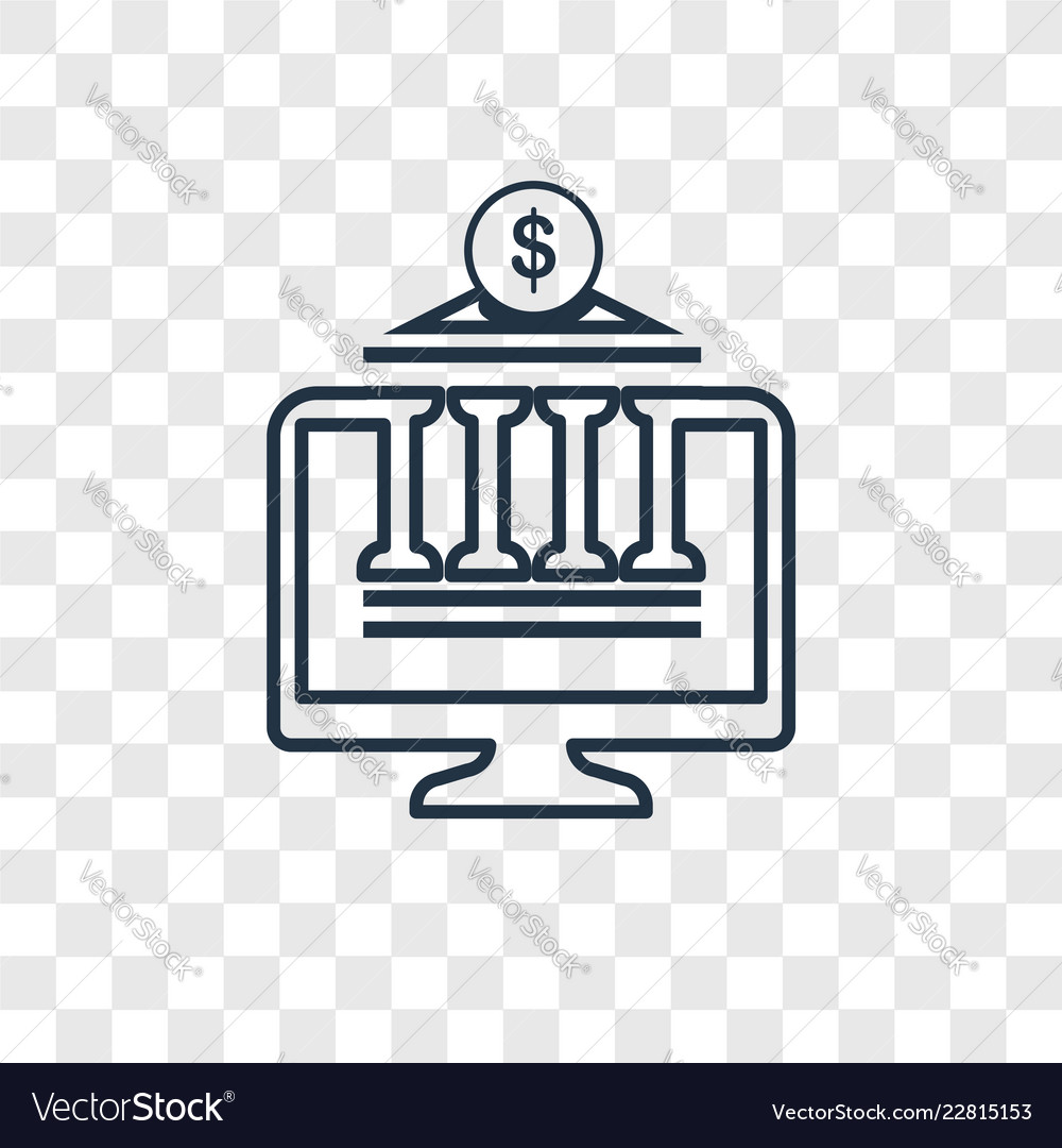 On linear icon isolated transparent background vector image On linear icon isolated transparent background