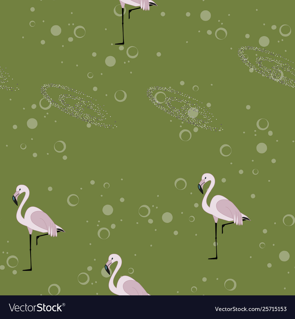Pink flamingo tropical seamless pattern