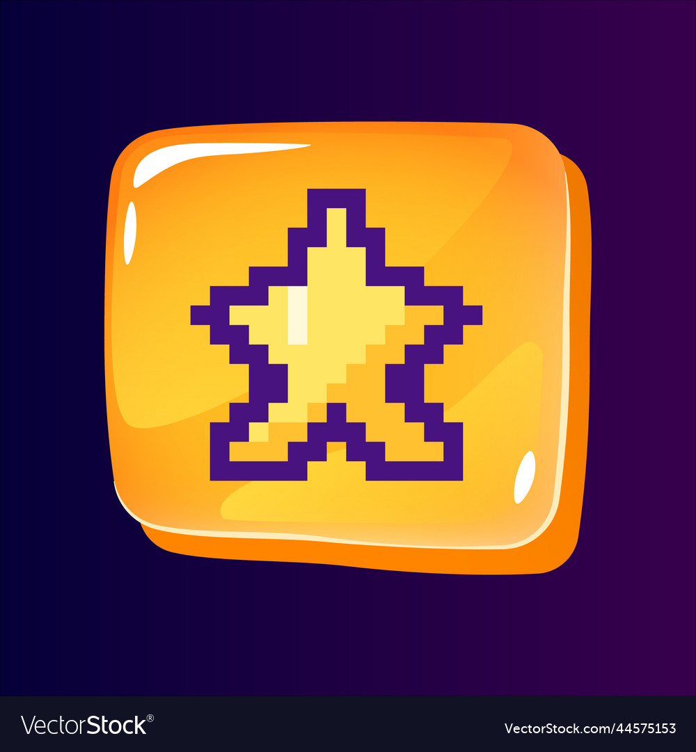 Rate mark glossy ui button with pixelated color vector image Rate mark glossy ui button with pixelated color