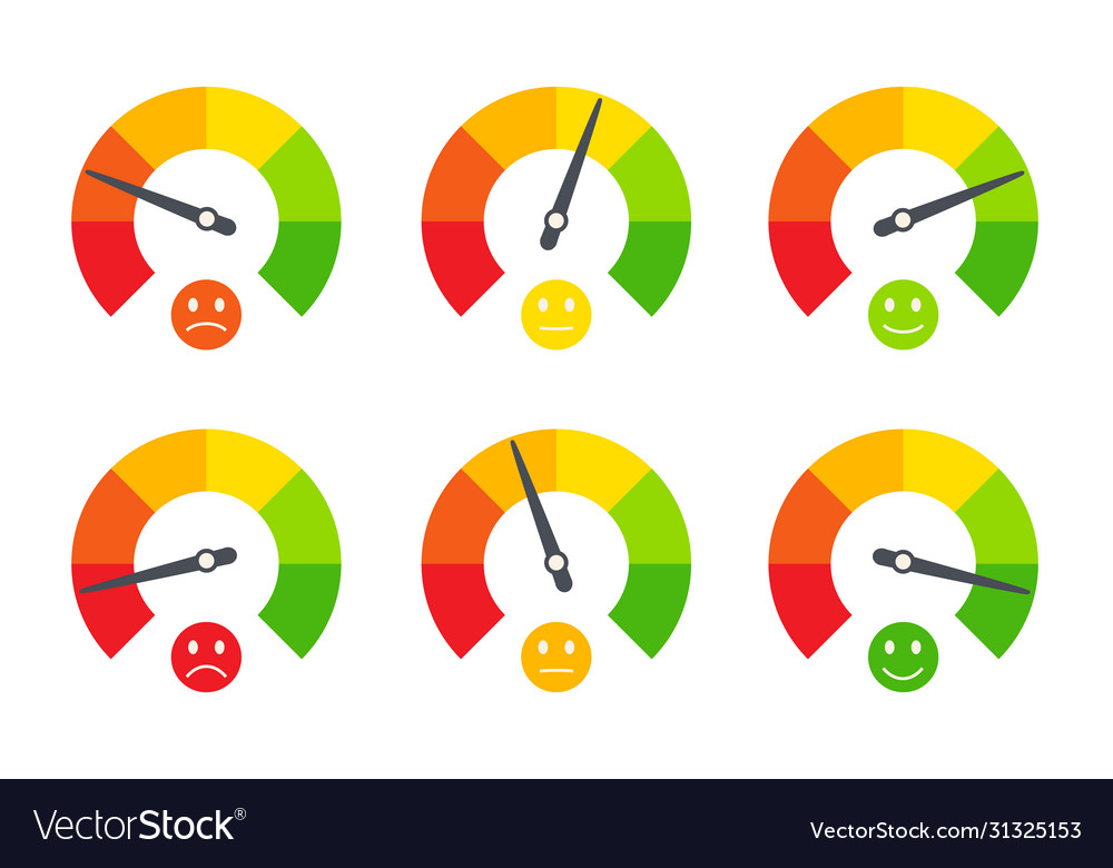 Set business indicators emotional emoticons Vector Image