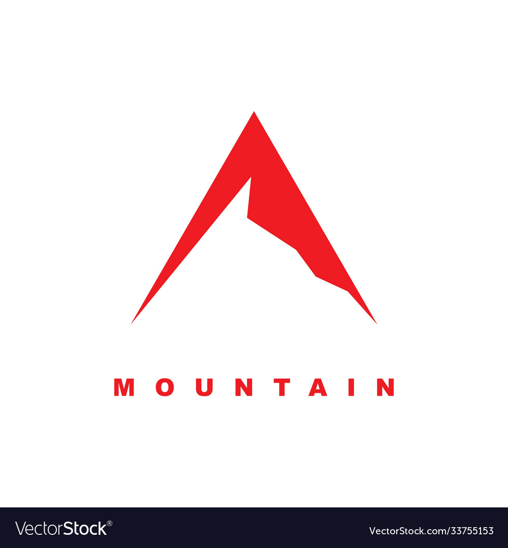 Simple mountain icon with linear style