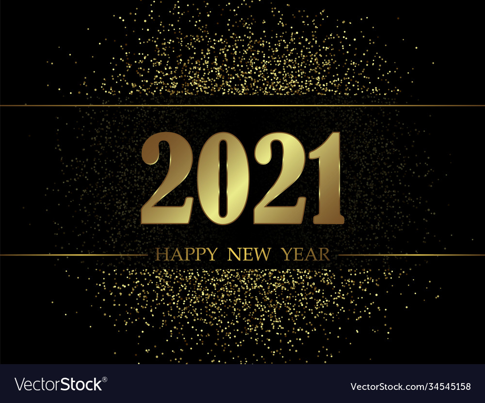 2021 new year background with gold numbers Vector Image