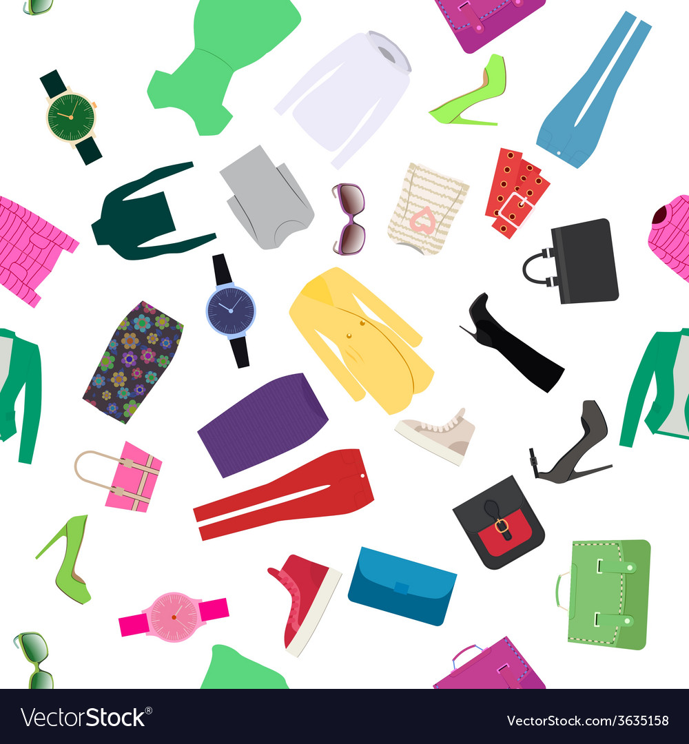 Abstract flat clothes seamless pattern Royalty Free Vector