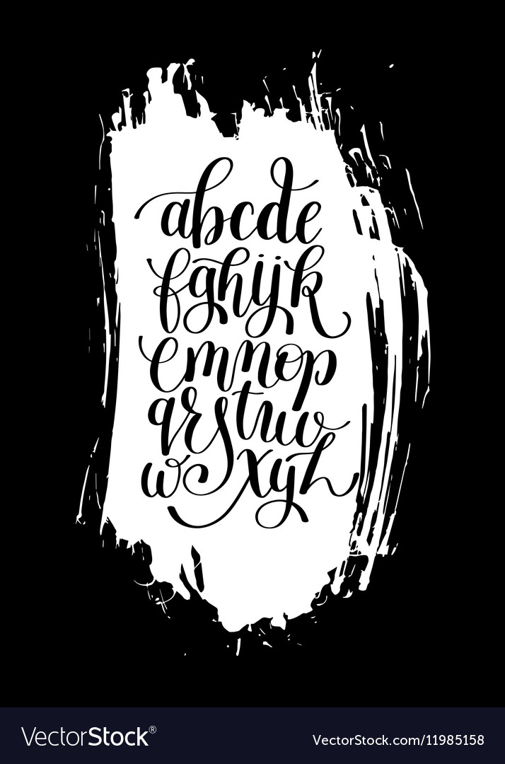 Black and white hand lettering alphabet design Vector Image