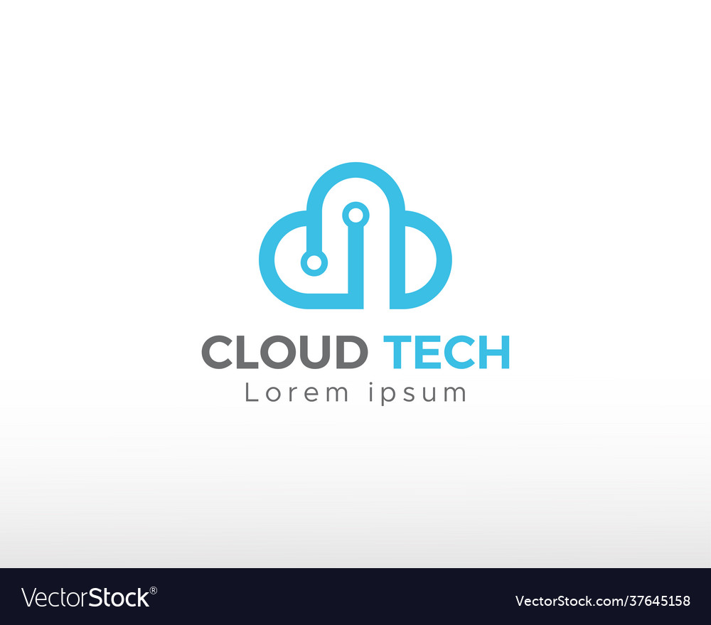 Cloud tech logo creative digital Royalty Free Vector Image