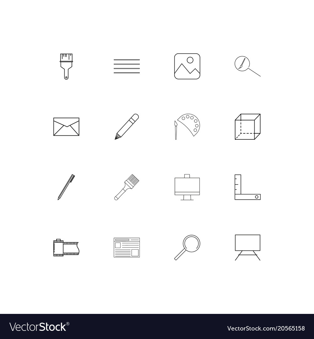 Creative process and design simple linear icons