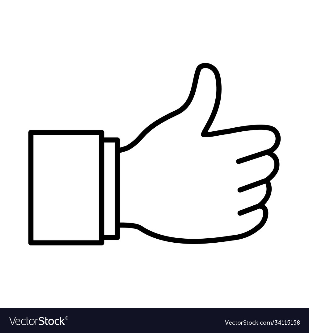 Hand gesture with thumb up line style