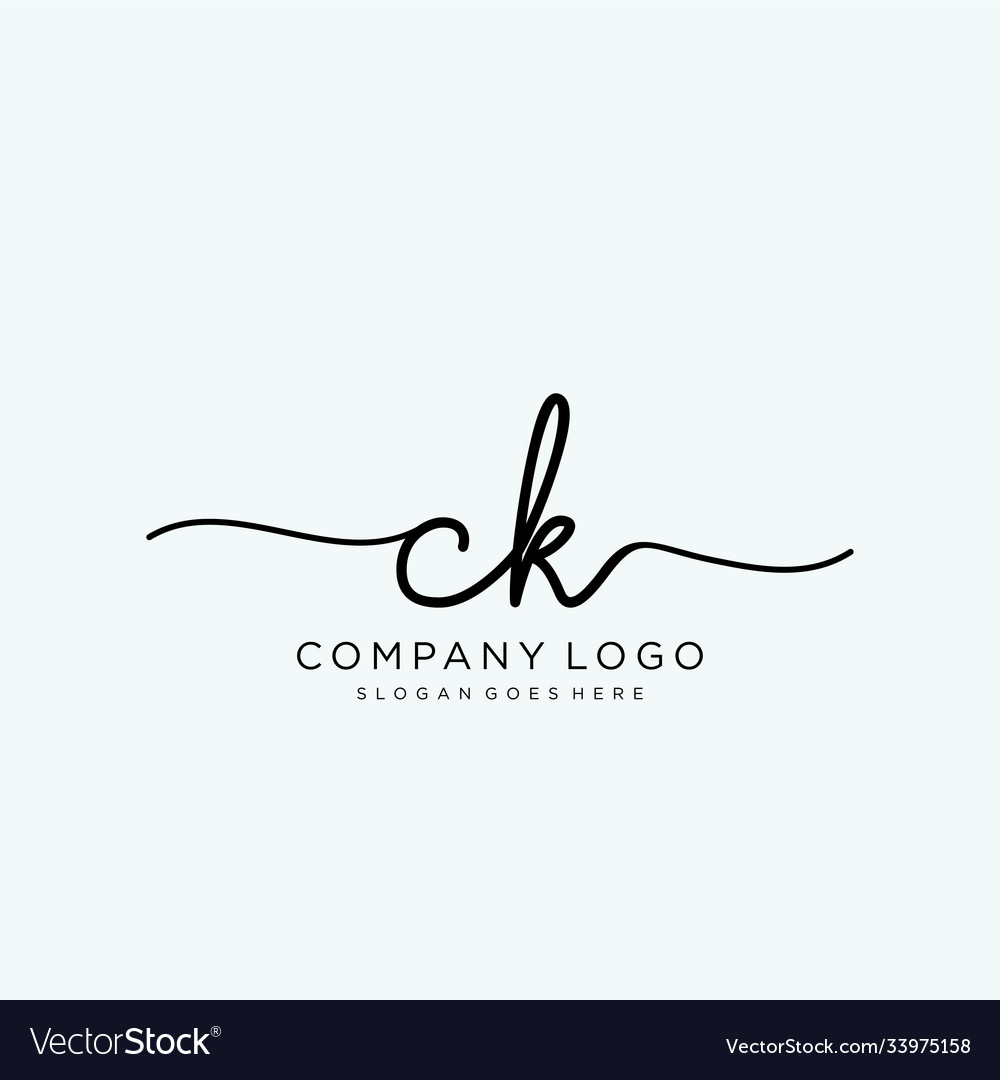 Initial ck handwriting logo with circle template Vector Image