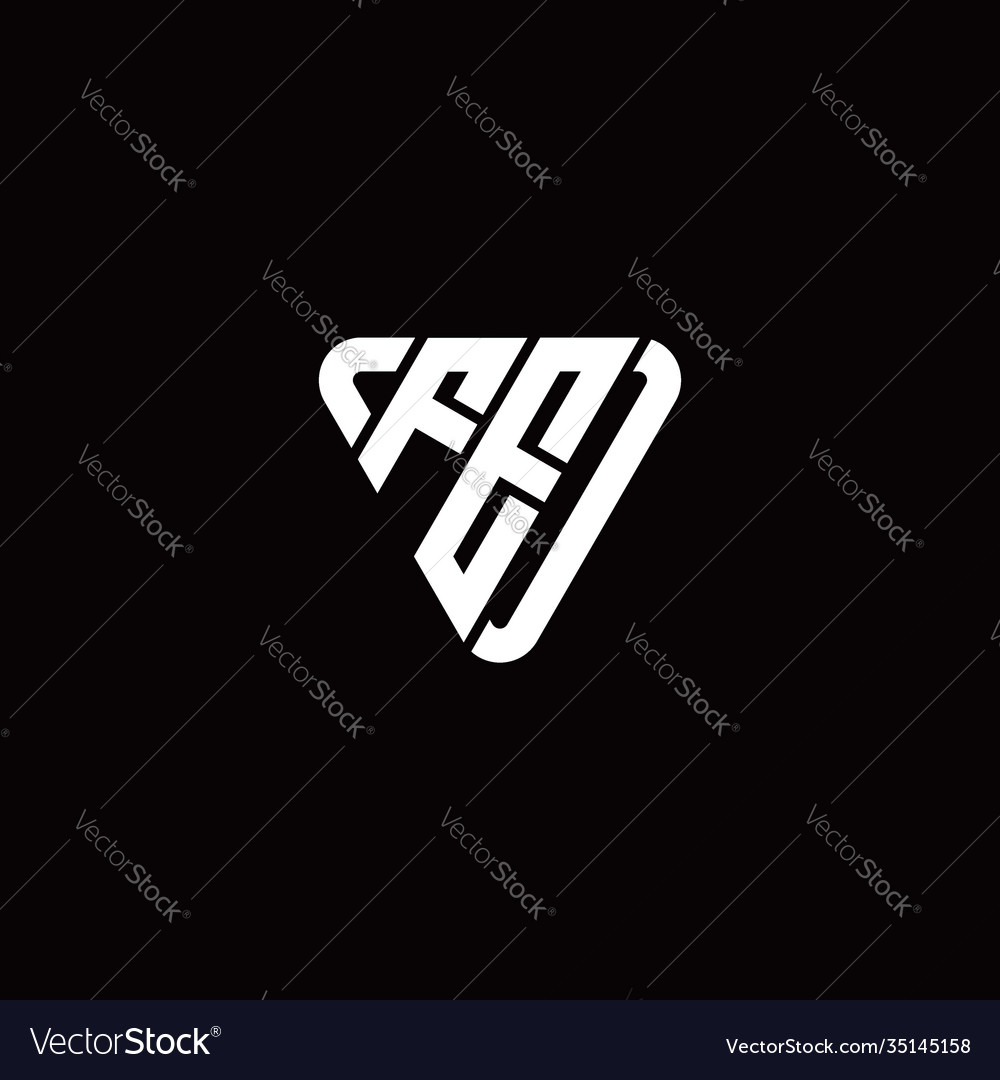 Initial letter f e linked triangle design logo vector image Initial letter f e linked triangle design logo