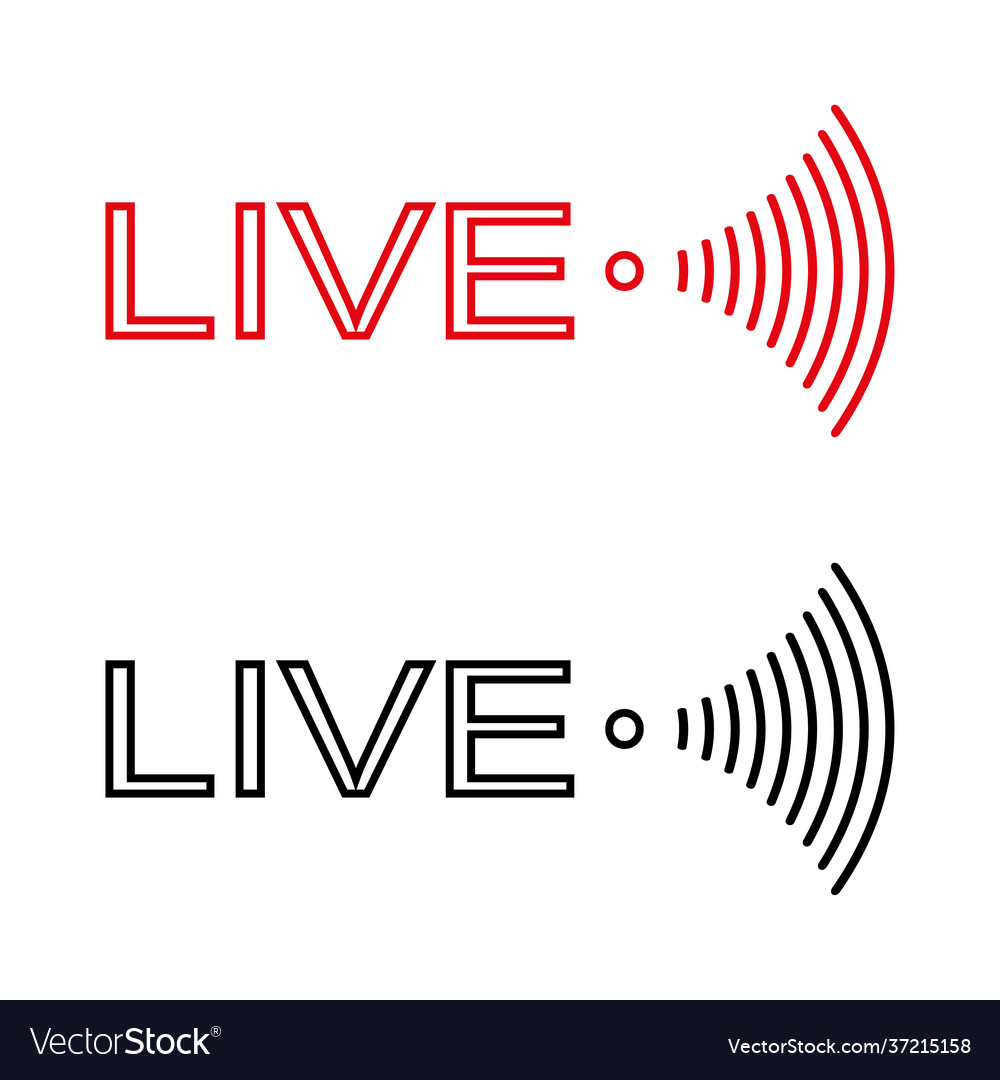 Live broadcast icon video streaming red