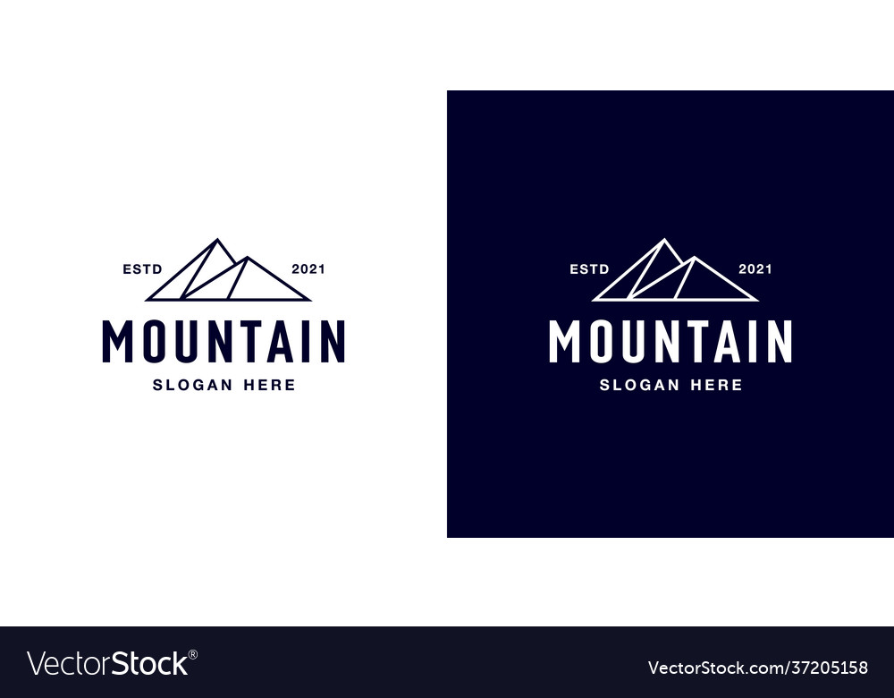 Mountain logo design emblem vector image Mountain logo design emblem