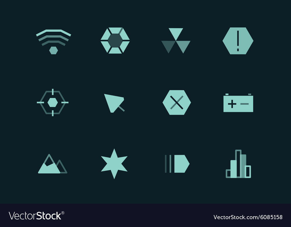 Outline ui technology icons set