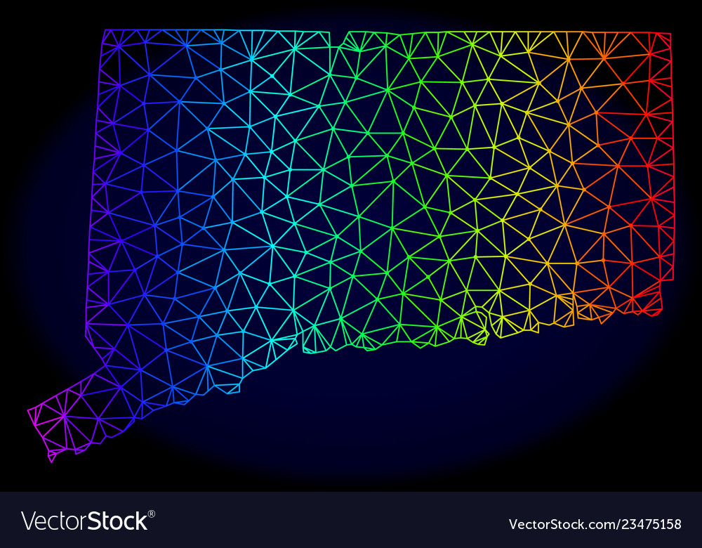 Polygonal network spectrum mesh map vector image Polygonal network spectrum mesh map