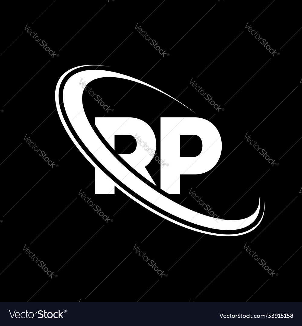 Rp logo r p design white letter rpr Royalty Free Vector