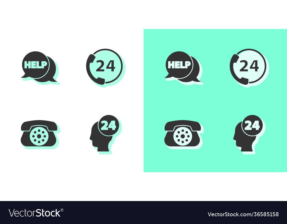 Set support operator in touch speech bubble vector image Set support operator in touch speech bubble