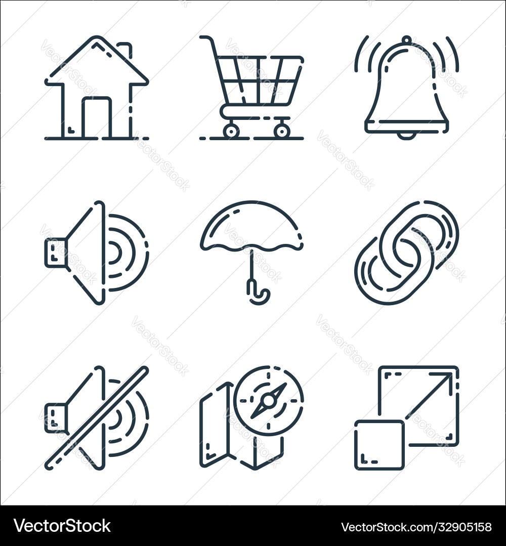 User interface line icons linear set quality line Vector Image