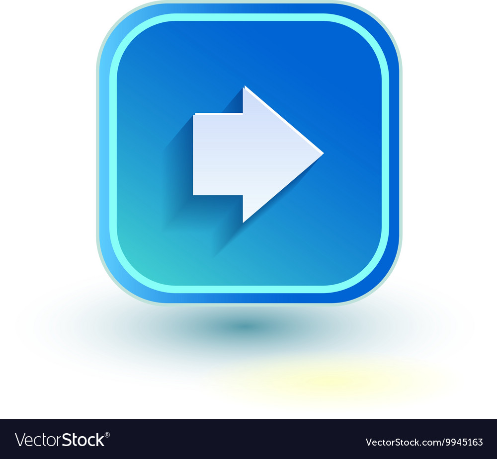 Blue web button with arrow right sign rounded Vector Image