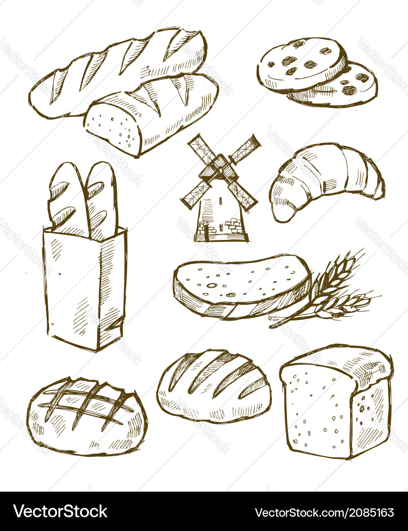 Bread icons Royalty Free Vector Image - VectorStock