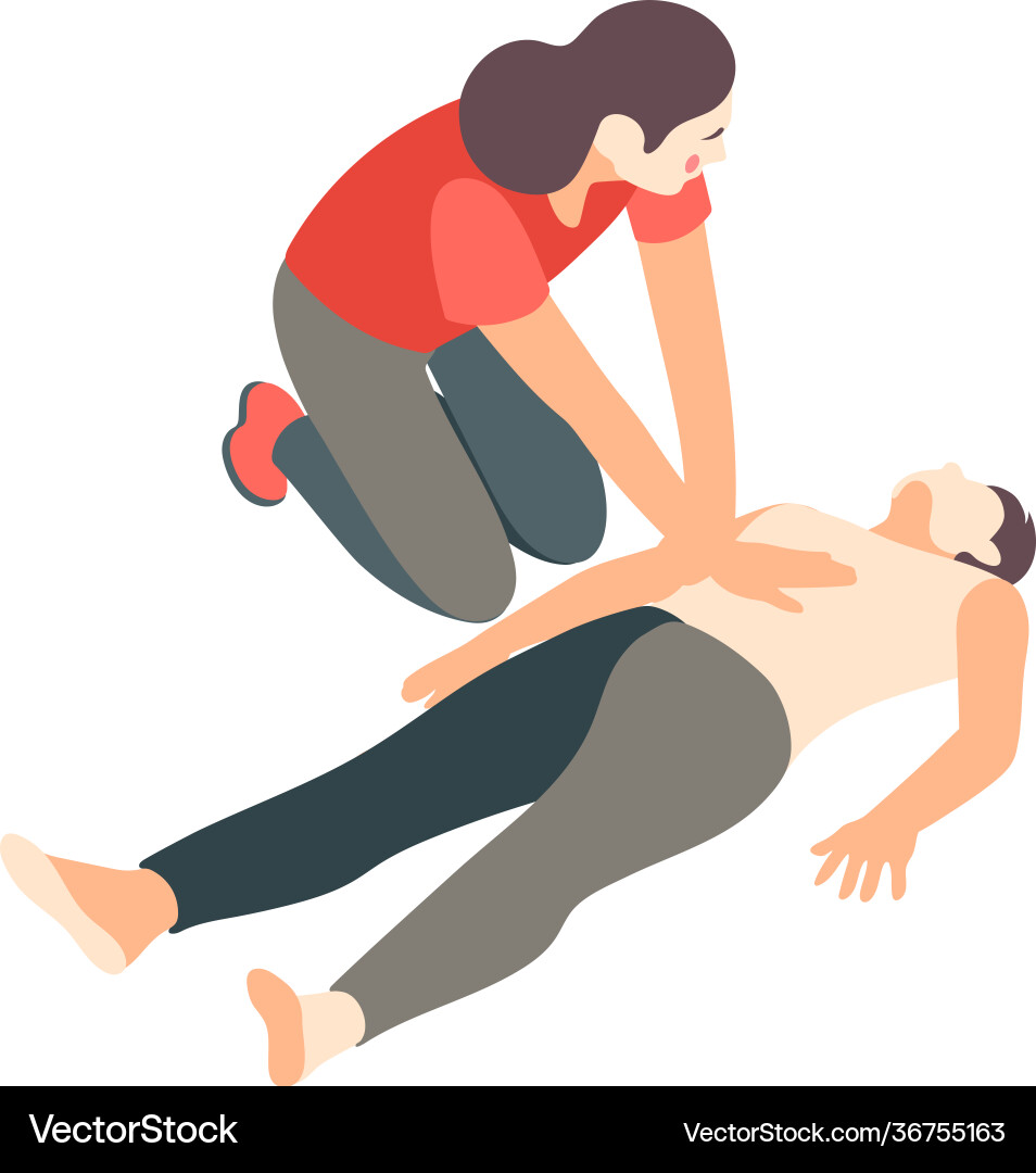 Cardiac compression aid composition Royalty Free Vector