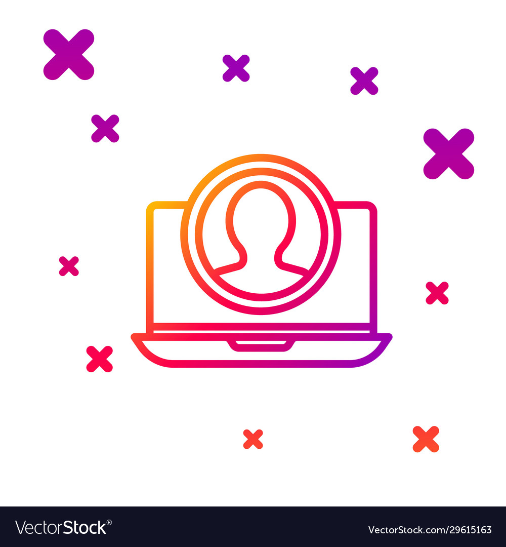 Color line create account screen icon isolated