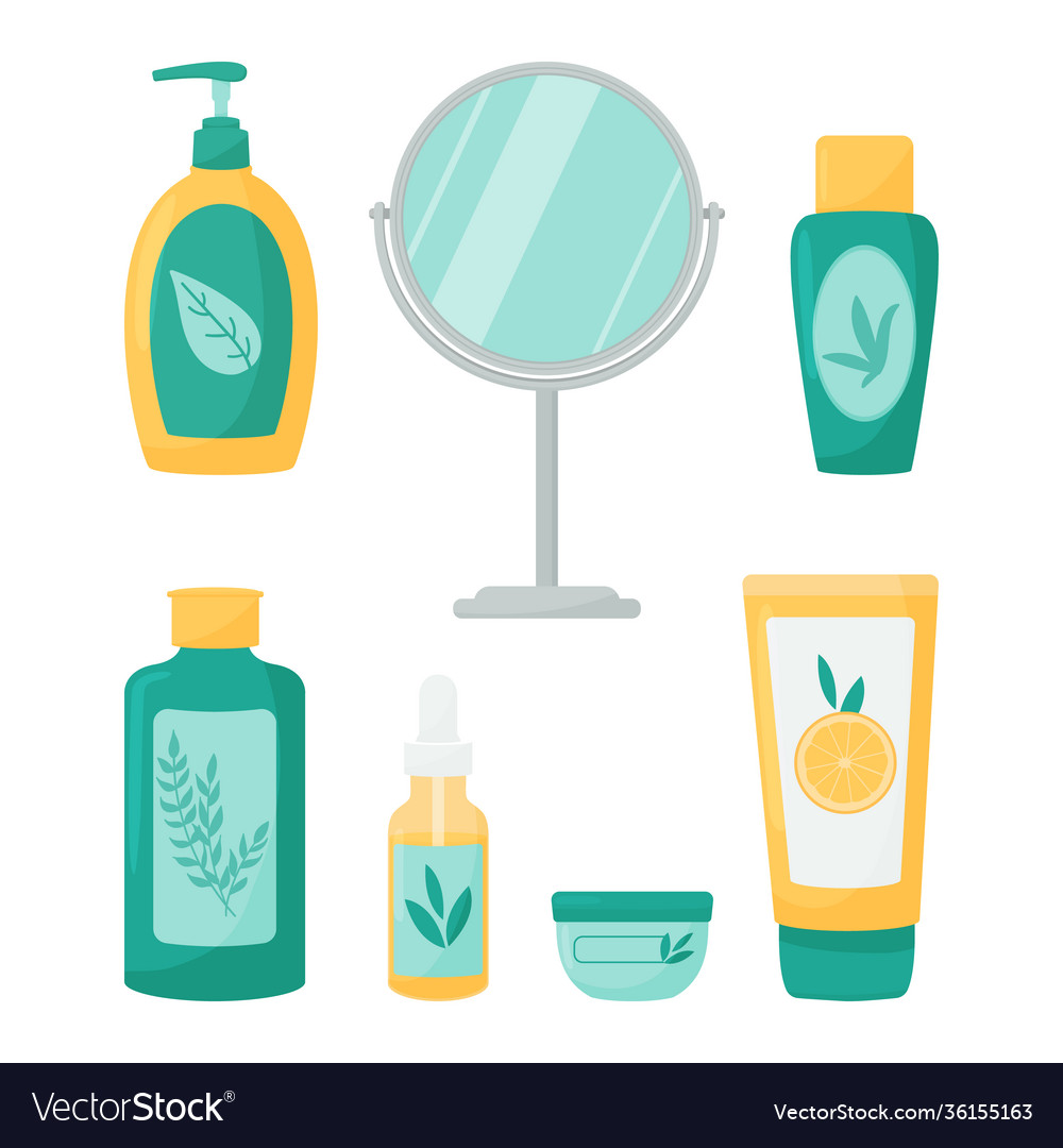 Kosmetik für die Pflege und Körperpflege vector image Kosmetik für die Pflege und Körperpflege