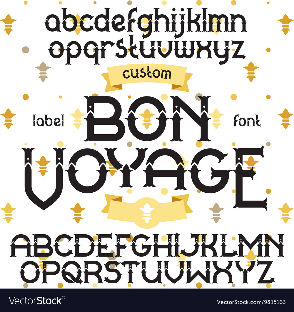 Custom retro typeface bon voyage