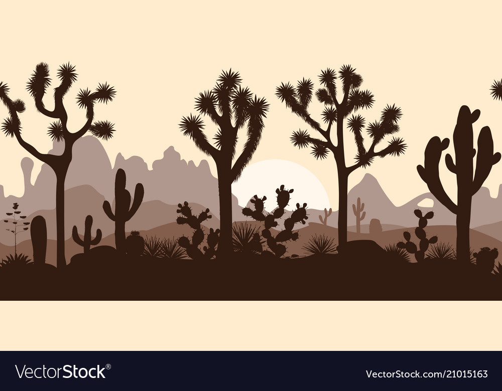 Desert Joshua Tree Seamless Pattern