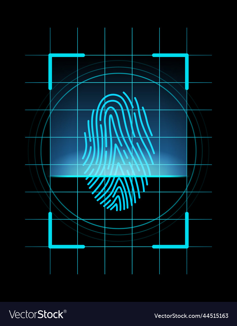 Fingerprint identification scan vector image Fingerprint identification scan