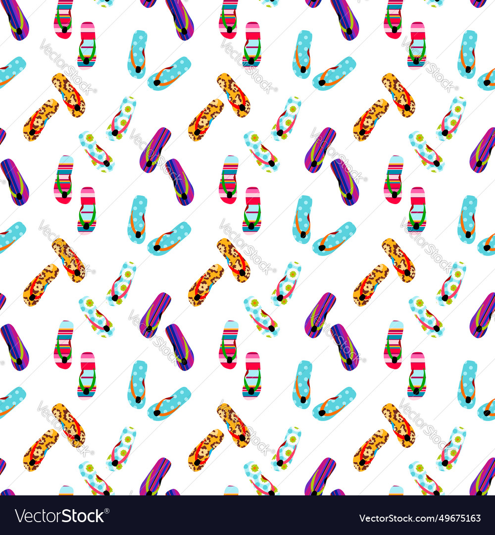 Flip flop print pattern seamless vector image Flip flop print pattern seamless