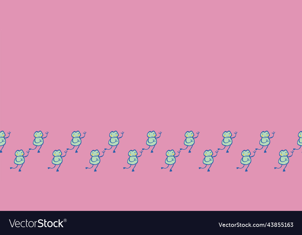 Frog diagonal frame border seamless pattern vector image Frog diagonal frame border seamless pattern