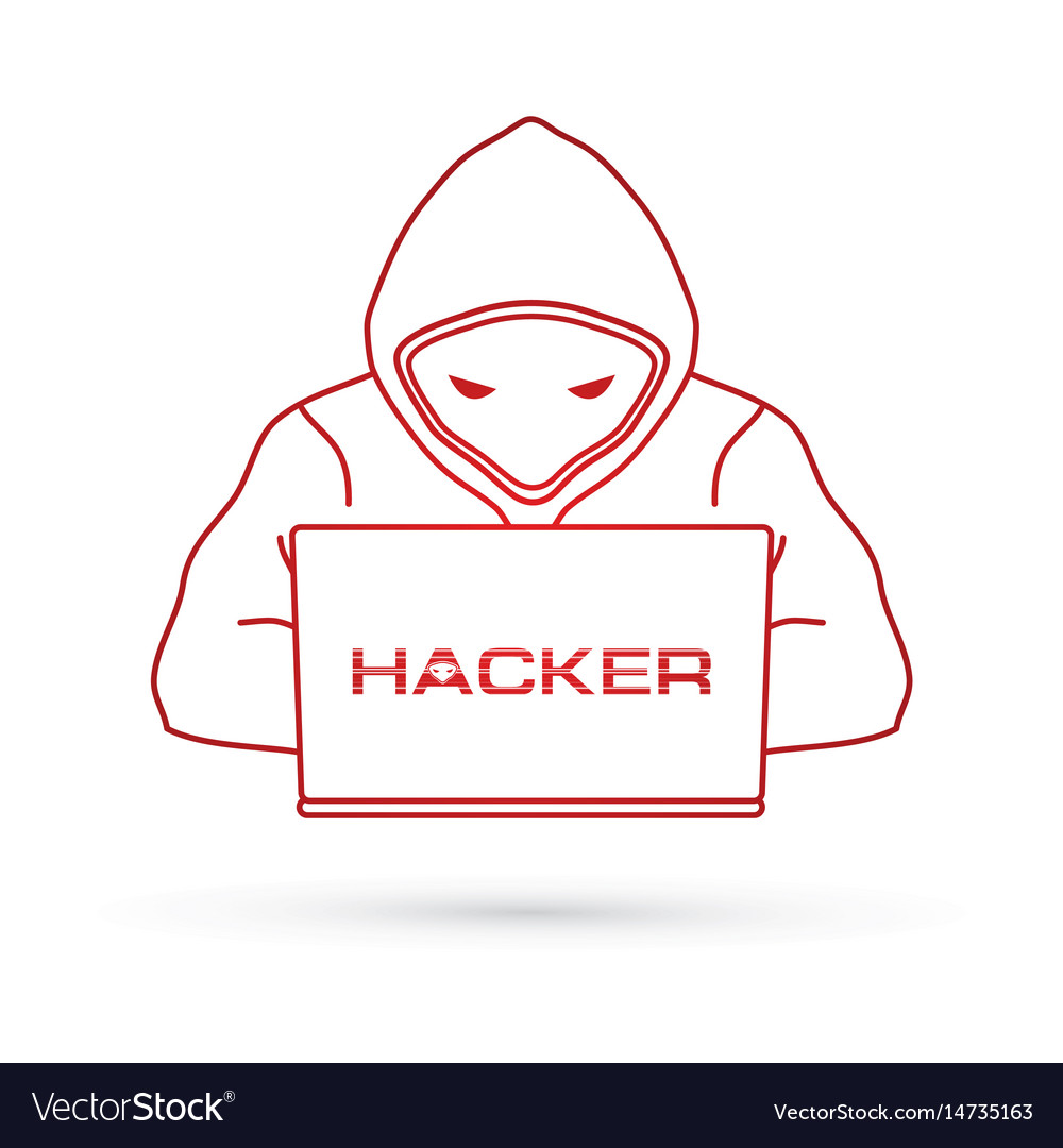 Hacker working on laptop