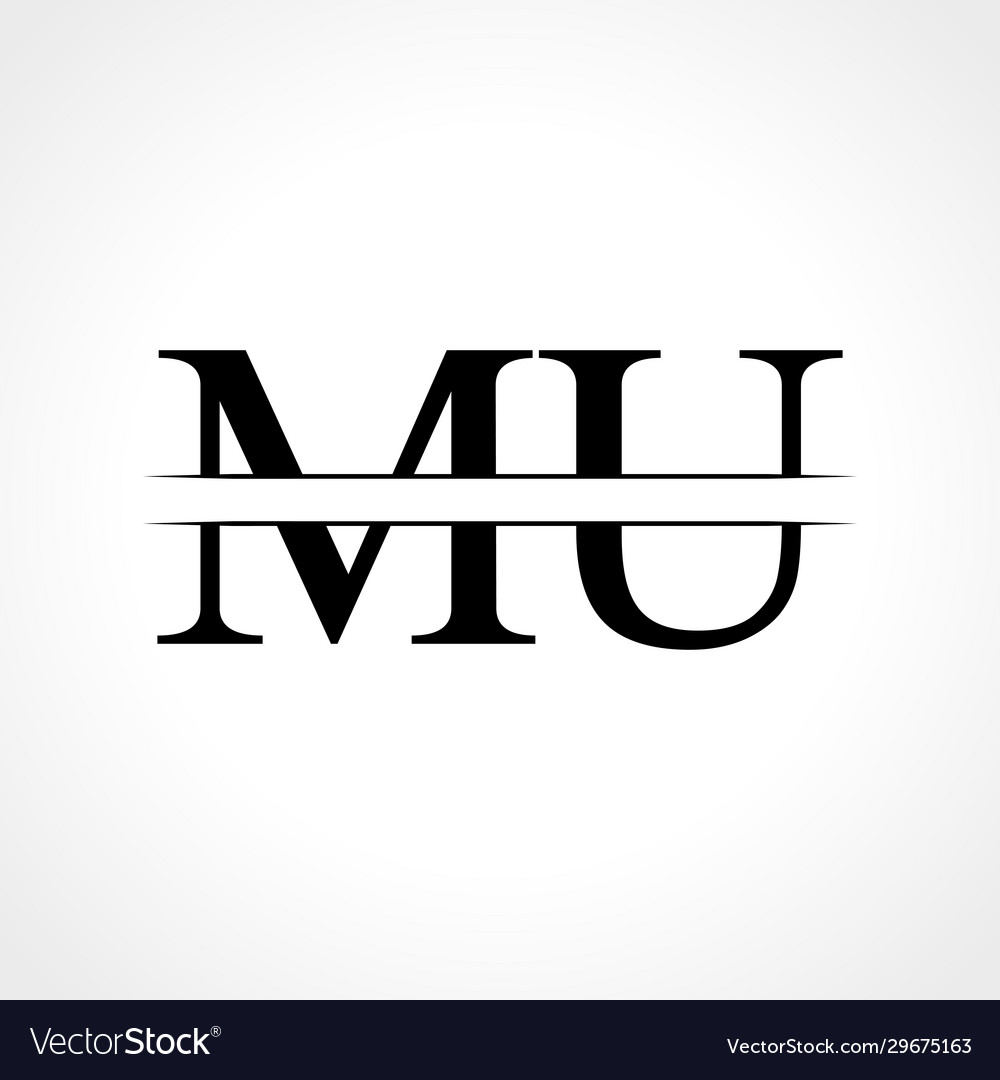 Initial mu letter logo design template abstract