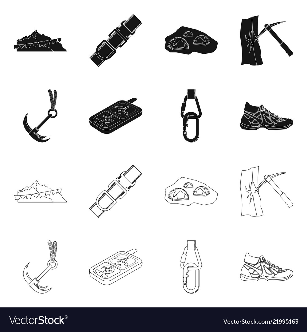 Isolated object of mountaineering and peak icon vector image Isolated object of mountaineering and peak icon