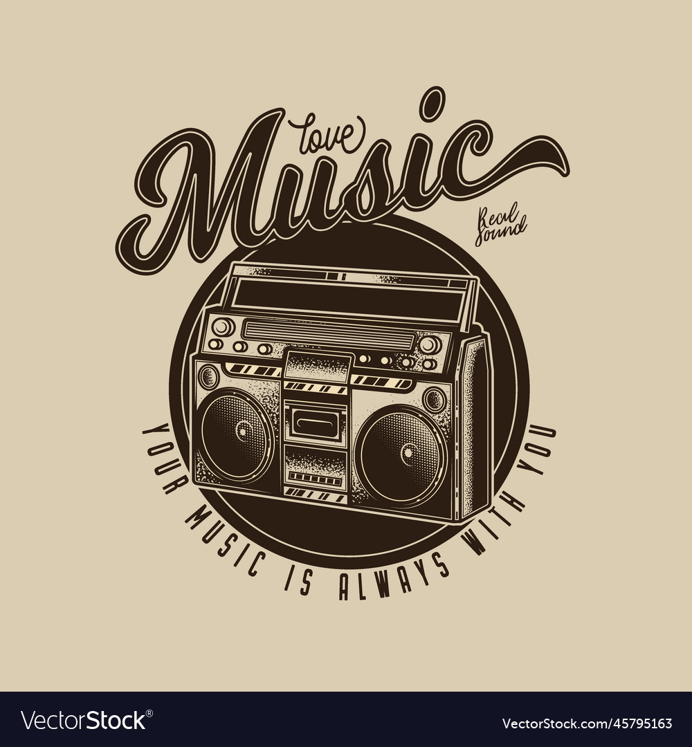 Old cassette player boombox Royalty Free Vector Image