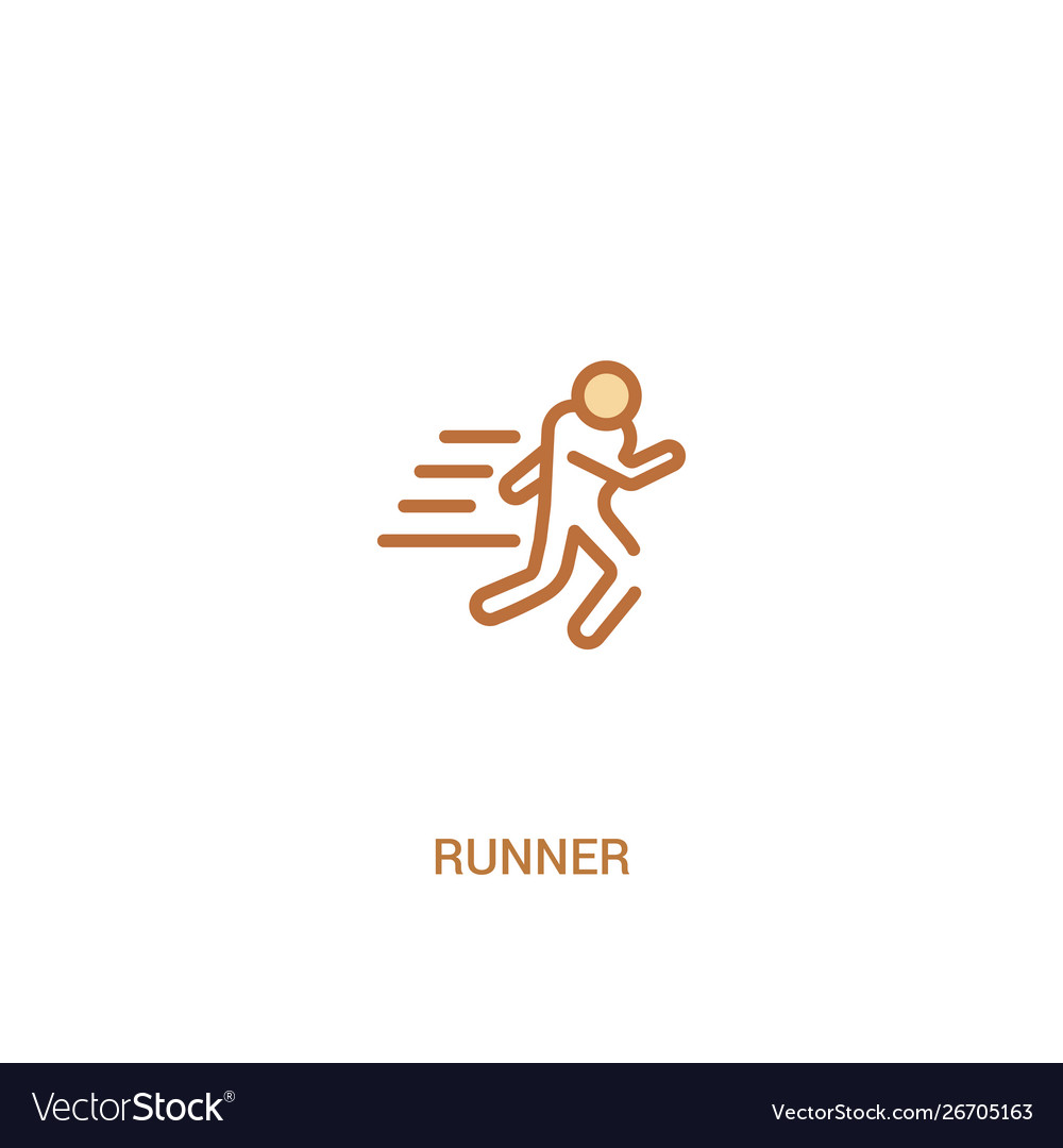 Runner concept 2 colored icon simple line element vector image Runner concept 2 colored icon simple line element
